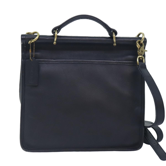 Coach Hand Bag Leather 2way Black Auth am6884 - Picture 2 of 16